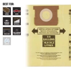 Craftsman 1 In. L X 9.5 In. W Wet/Dry Vac Filter Bag 5-8 Gal 2 Pc -Stanleys Shop 0820b26f 10b7 402f b045 db079d9c14ad