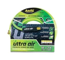 Amflo Ultra Air 50 Ft. L X 3/8 In. D Rubber/PVC Hybrid Air Hose 300 Psi Yellow