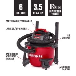 Craftsman 6 Gal Corded Wet/Dry Vacuum 7.5 Amps 120 V 3.5 HP -Stanleys Shop 1a8170b9 8e01 4d95 89ac 92b2fd16db8c