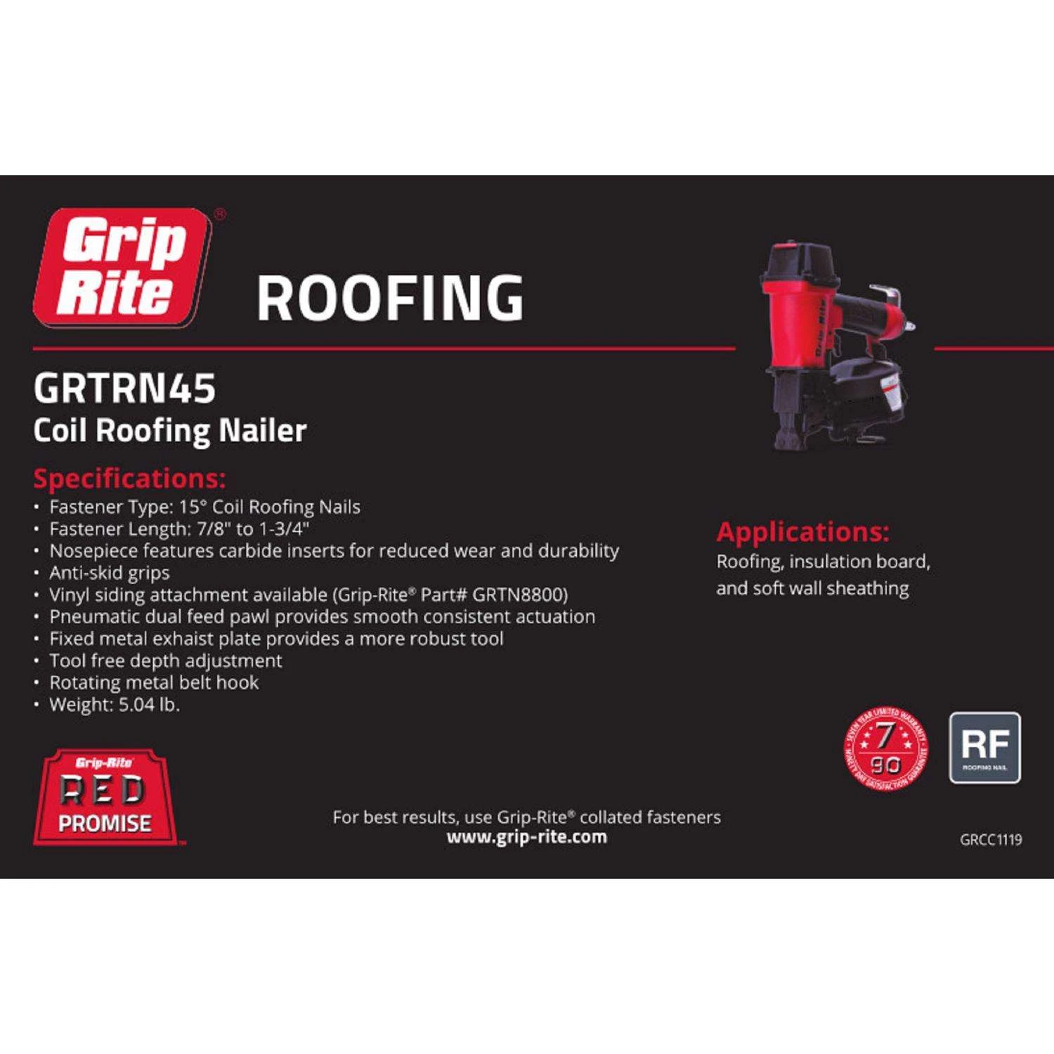 Grip-Rite 15 Deg Coil Roofing Nailer 6 Grip-Rite 15 Deg Coil Roofing Nailer - Image 4