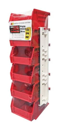 Quantum Storage 4-1/8 In. W X 2-13/16 In. H Tool Storage Bin Polypropylene Red