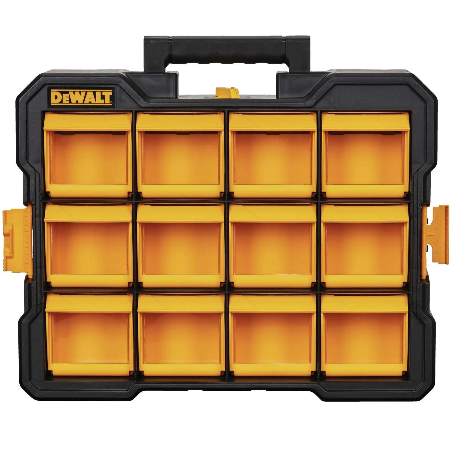 DeWalt 4.2 In. W X 13.5 In. H Flip Bin Storage Organizer Plastic 12 Compartments Yellow 4 DeWalt 4.2 In. W X 13.5 In. H Flip Bin Storage Organizer Plastic 12 Compartments Yellow - Image 2