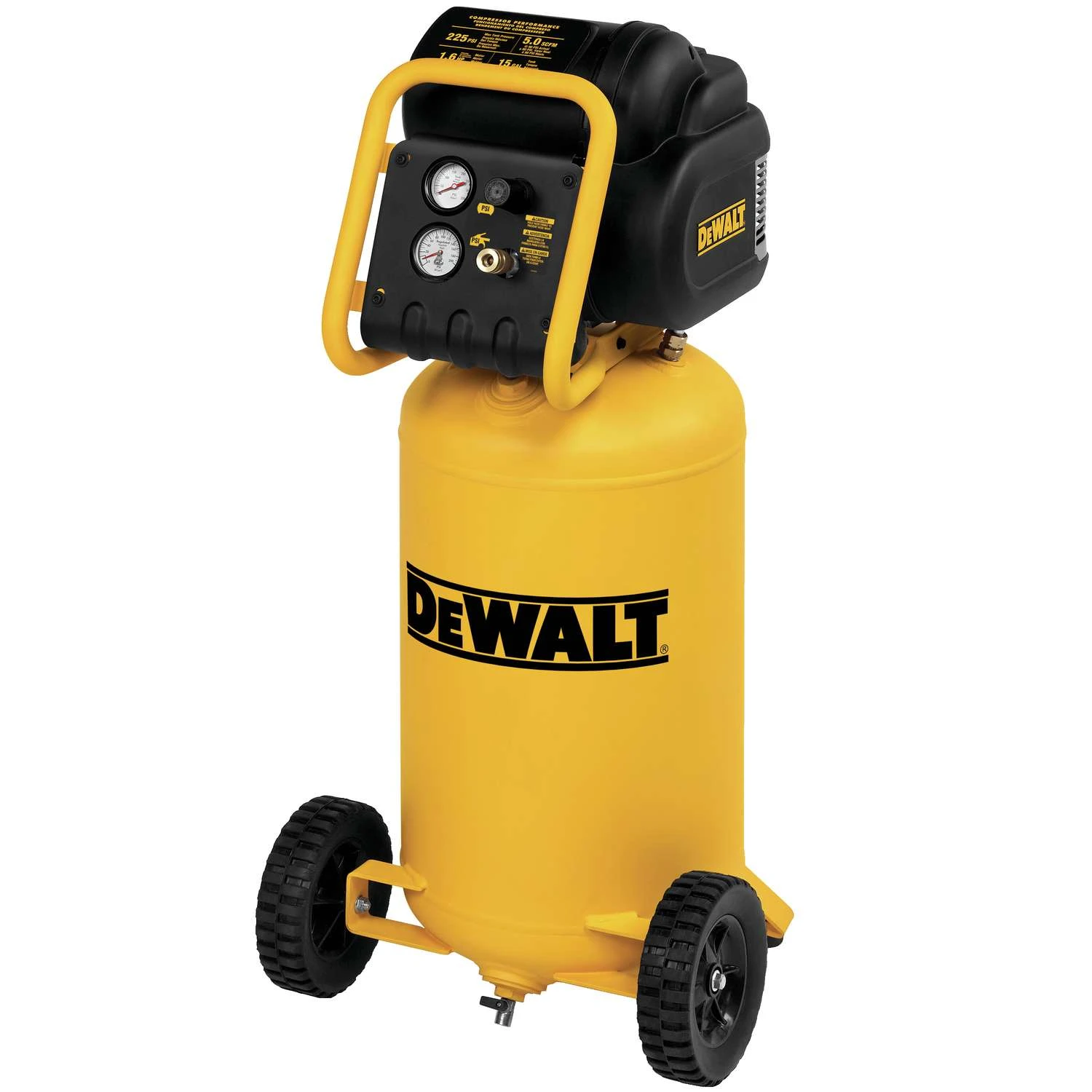 DeWalt 15 Gal Vertical Portable Air Compressor Tank 225 Psi 1.6 HP 3 DeWalt 15 Gal Vertical Portable Air Compressor Tank 225 Psi 1.6 HP