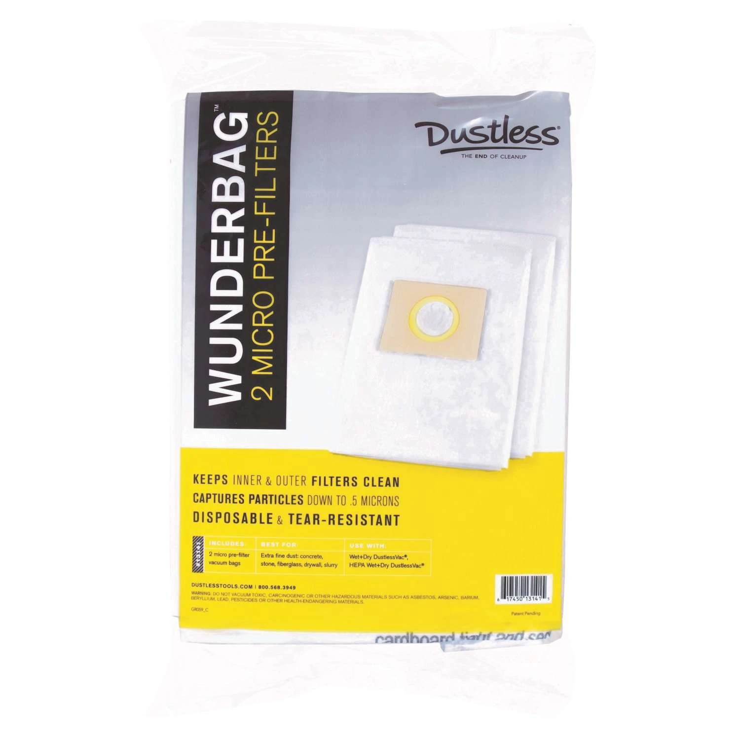 Dustless Wunderbag 12 In. L X 13 In. W Universal Filter Bag 2 Pk 3 Dustless Wunderbag 12 In. L X 13 In. W Universal Filter Bag 2 Pk