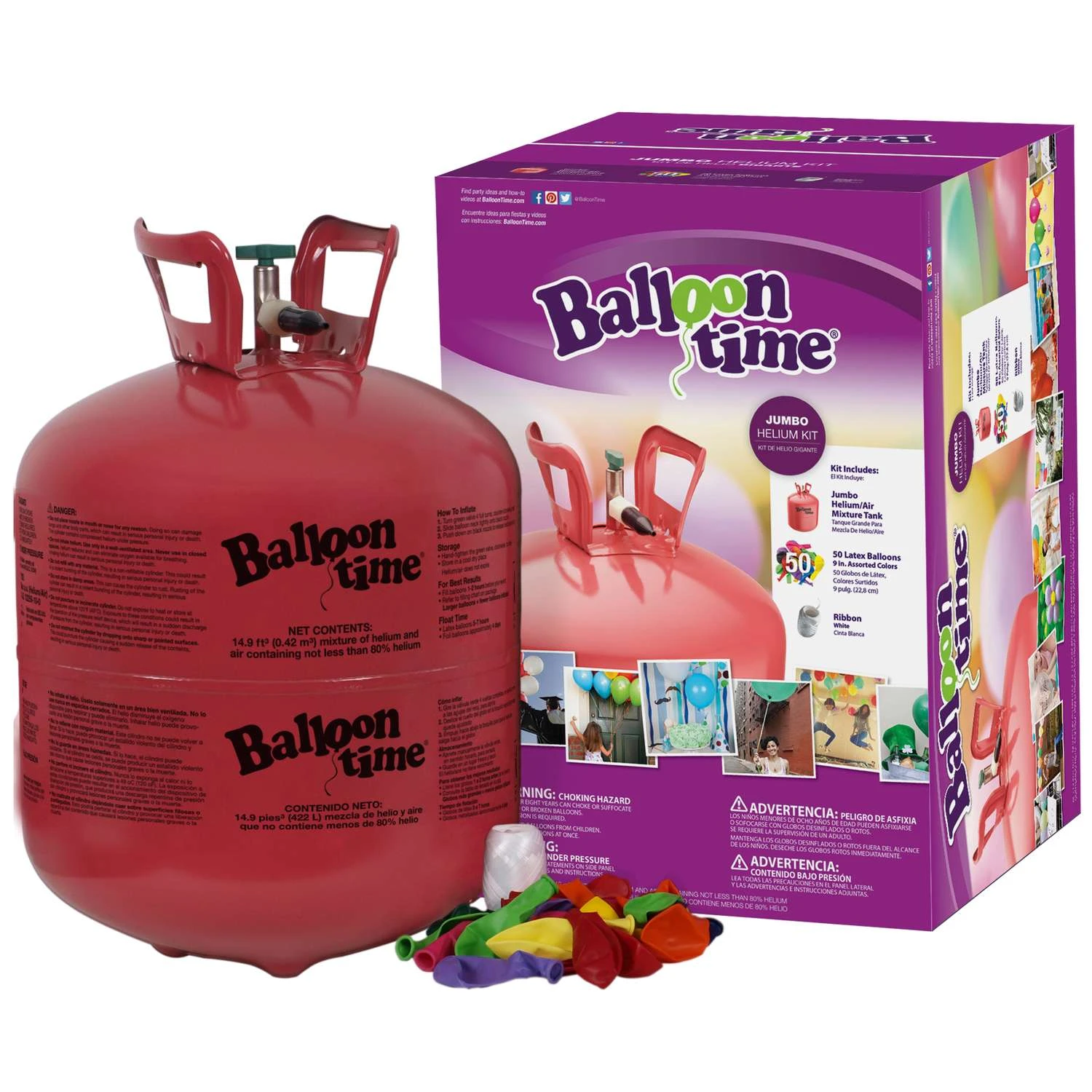 Balloon Time Jumbo Helium Tank Kit 1 Pk 4 Balloon Time Jumbo Helium Tank Kit 1 Pk - Image 2