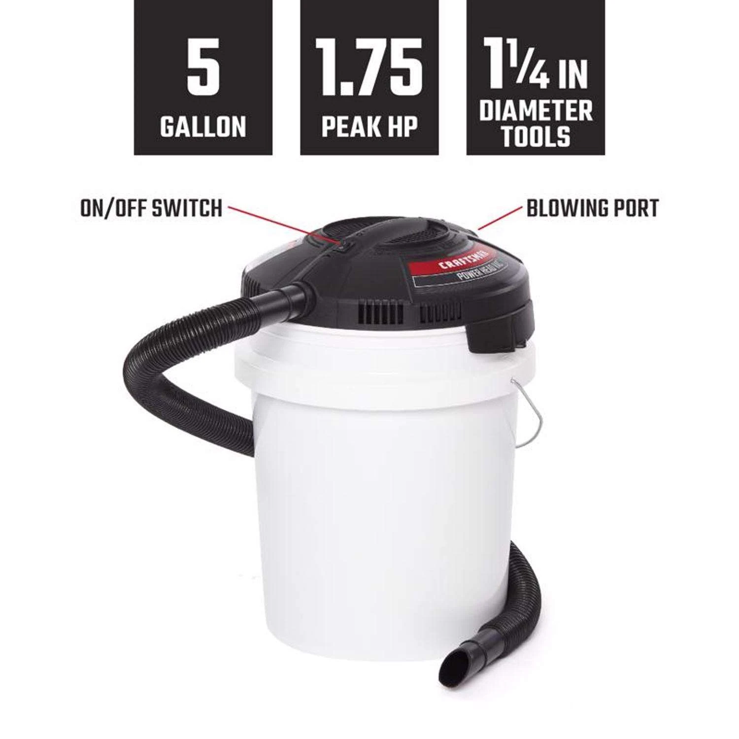 Craftsman 12.5 In. L X 12.5 In. W X 12.5 In. D Wet/Dry Vac Powerhead 1 Pc 5 Craftsman 12.5 In. L X 12.5 In. W X 12.5 In. D Wet/Dry Vac Powerhead 1 Pc - Image 3