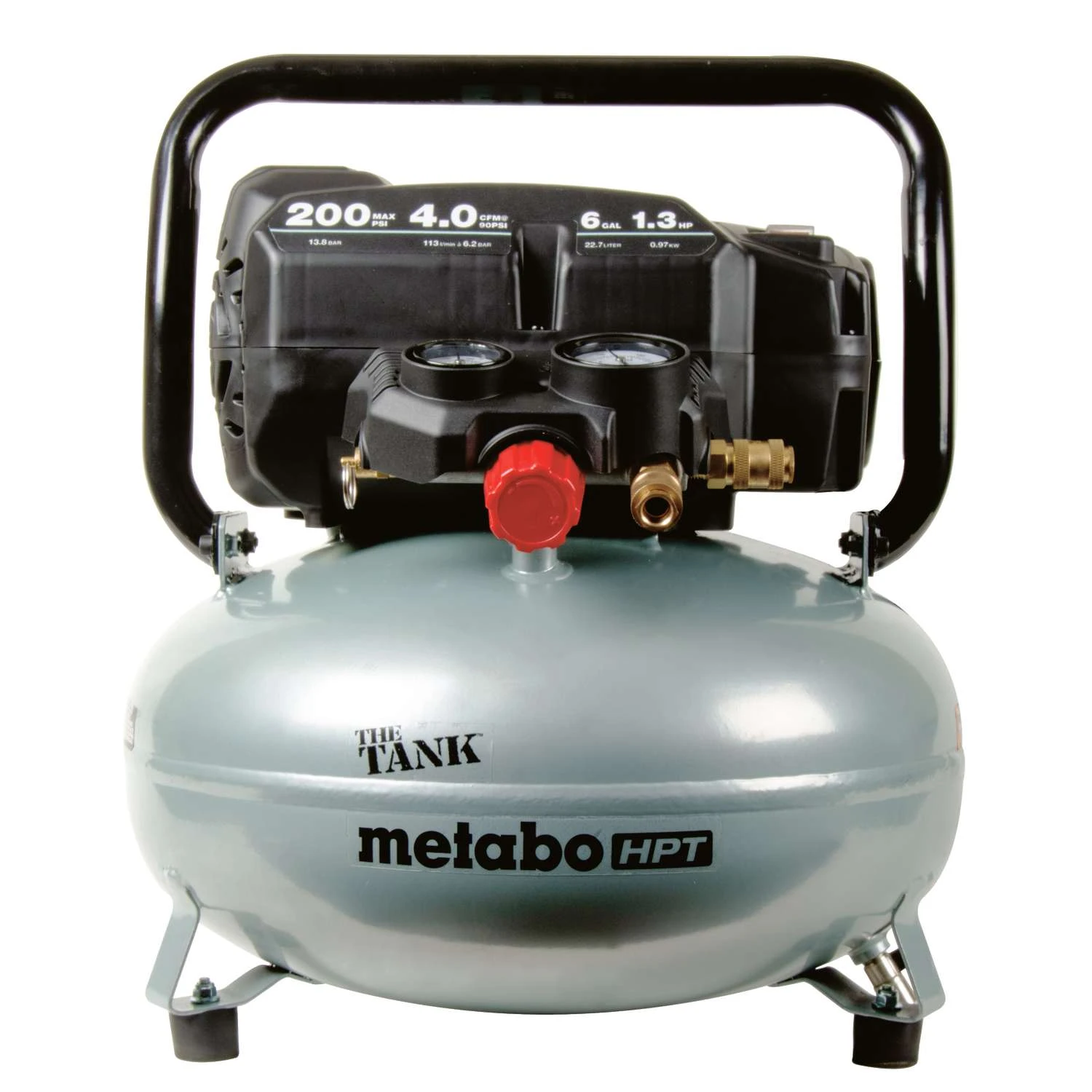 Metabo HPT The Tank 6 Gal Pancake Portable Air Compressor 200 Psi 1.3 HP 3 Metabo HPT The Tank 6 Gal Pancake Portable Air Compressor 200 Psi 1.3 HP
