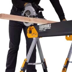 ToughBuilt 32.09 In. H X 42.40 In. W X 27.36 In. D Adjustable Folding Sawhorse 1300 Lb. Cap. 1 Pc -Stanleys Shop 6062fe8a a2a2 4349 8b12 f43083a63c28