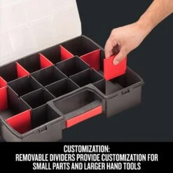Craftsman 14.8 In. W X 2.71 In. H X 11.5 In. D Storage Organizer Plastic 14 Compartments Black/Red -Stanleys Shop 63a33167 2f8b 4f7b 90ba 4f3066fb4744