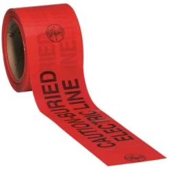 Klein Tools 200 Ft. L X 3 In. W Polyethylene Caution Buried Electric Line Barricade Tape Red