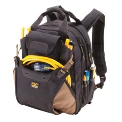 CLC 7.5 In. W X 16 In. H Polyester Backpack Tool Bag 44 Pocket Black/Tan 1 Pc