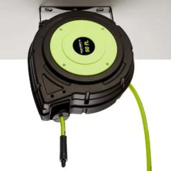 Flexzilla 50 Ft. L X 3/8 In. D Hybrid Polymer Retractable Air Hose Reel 150 Psi Zilla Green -Stanleys Shop 77f4e9af 548a 44e6 8c3e ec240f8bf5da