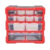 Ace 6.3 In. W X 10.24 In. H Storage Bin Plastic 12 Compartments Black/Red