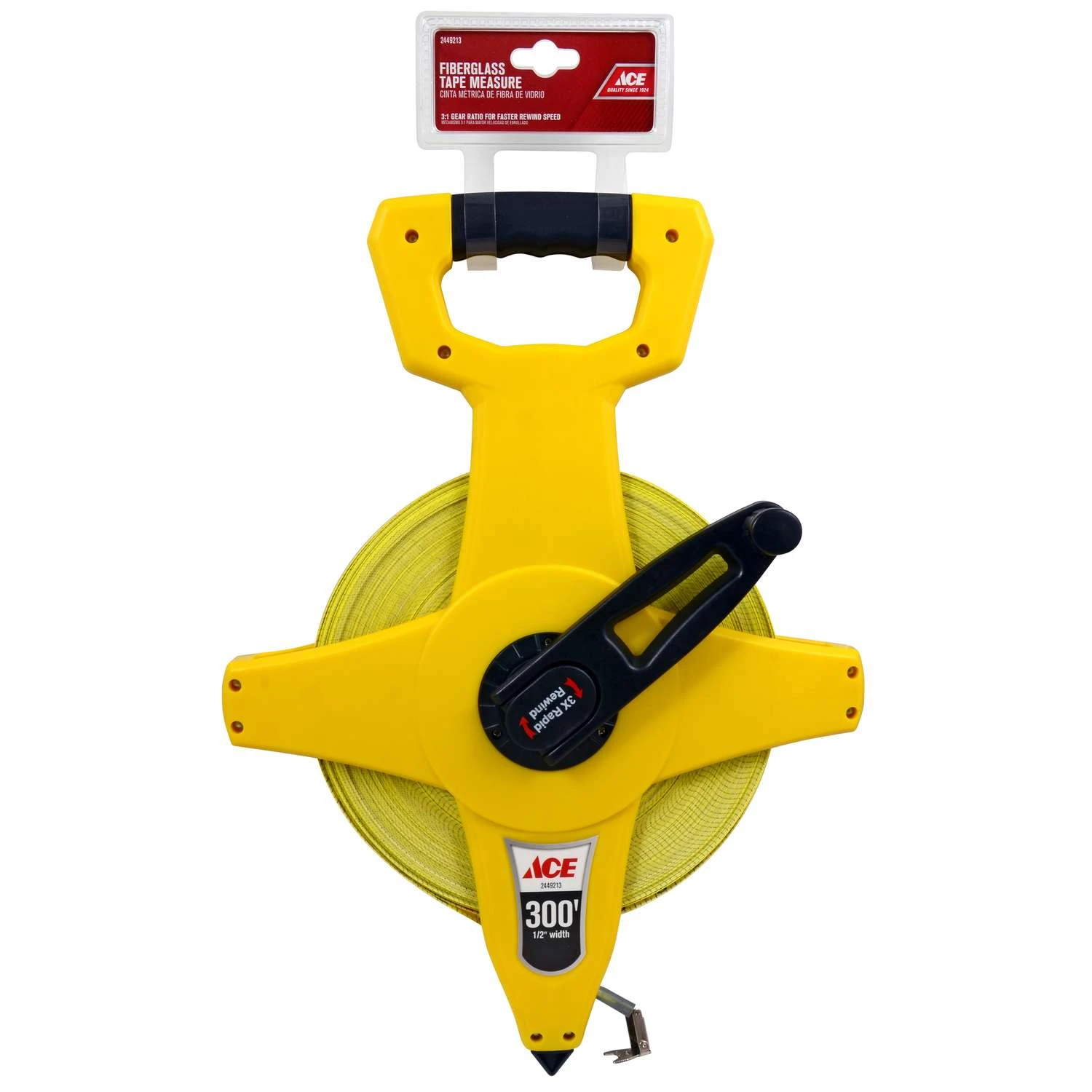 Ace 300 Ft. L X 0.5 In. W Fiberglass Long Tape Measure 1 Pk 3 Ace 300 Ft. L X 0.5 In. W Fiberglass Long Tape Measure 1 Pk
