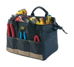 CLC 8.5 In. W X 8 In. H Polyester Tool Bag 14 Pocket Black/Tan 1 Pc