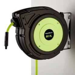 Flexzilla 50 Ft. L X 3/8 In. D Hybrid Polymer Retractable Air Hose Reel 150 Psi Zilla Green -Stanleys Shop 86b7de93 b695 423d b62d 7233b8a0ade3
