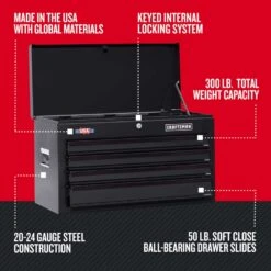 Craftsman 26 In. 4 Drawer Steel Tool Chest 15.25 In. H X 12 In. D -Stanleys Shop 8cb79653 c203 4a81 afc3 5cf4d36d11b6