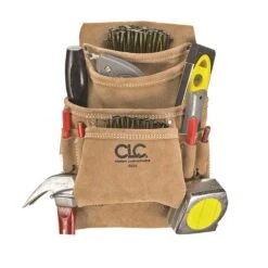 CLC 3 In. W X 11.5 In. H Suede Nail And Tool Pocket Apron 10 Pocket Tan 1 Pc