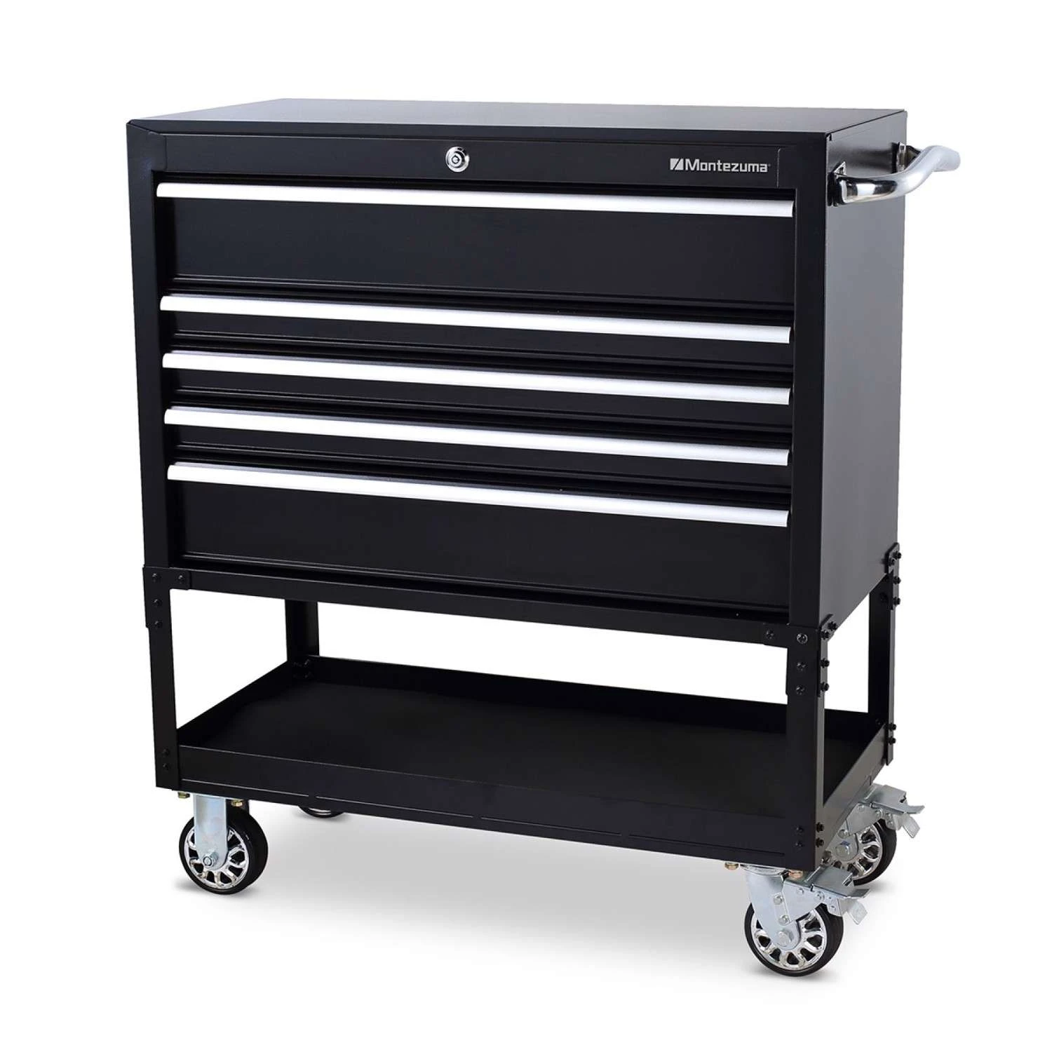 Montezuma 30.87 In. 5 Drawer Steel Utility Rolling Tool Cart 37 In. H X 18.12 In. D 3 Montezuma 30.87 In. 5 Drawer Steel Utility Rolling Tool Cart 37 In. H X 18.12 In. D