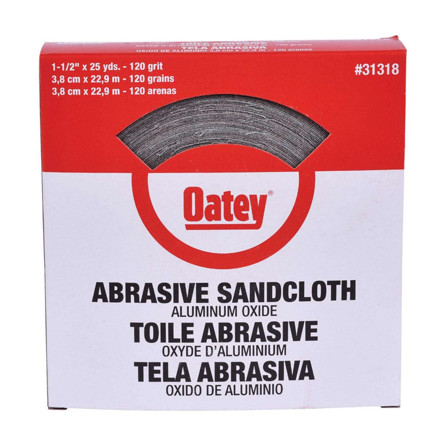 Oatey 25 Yd L X 1-1/2 In. W 120 Grit Aluminum Oxide Sanding Cloth 1 Pk 3 Oatey 25 Yd L X 1-1/2 In. W 120 Grit Aluminum Oxide Sanding Cloth 1 Pk