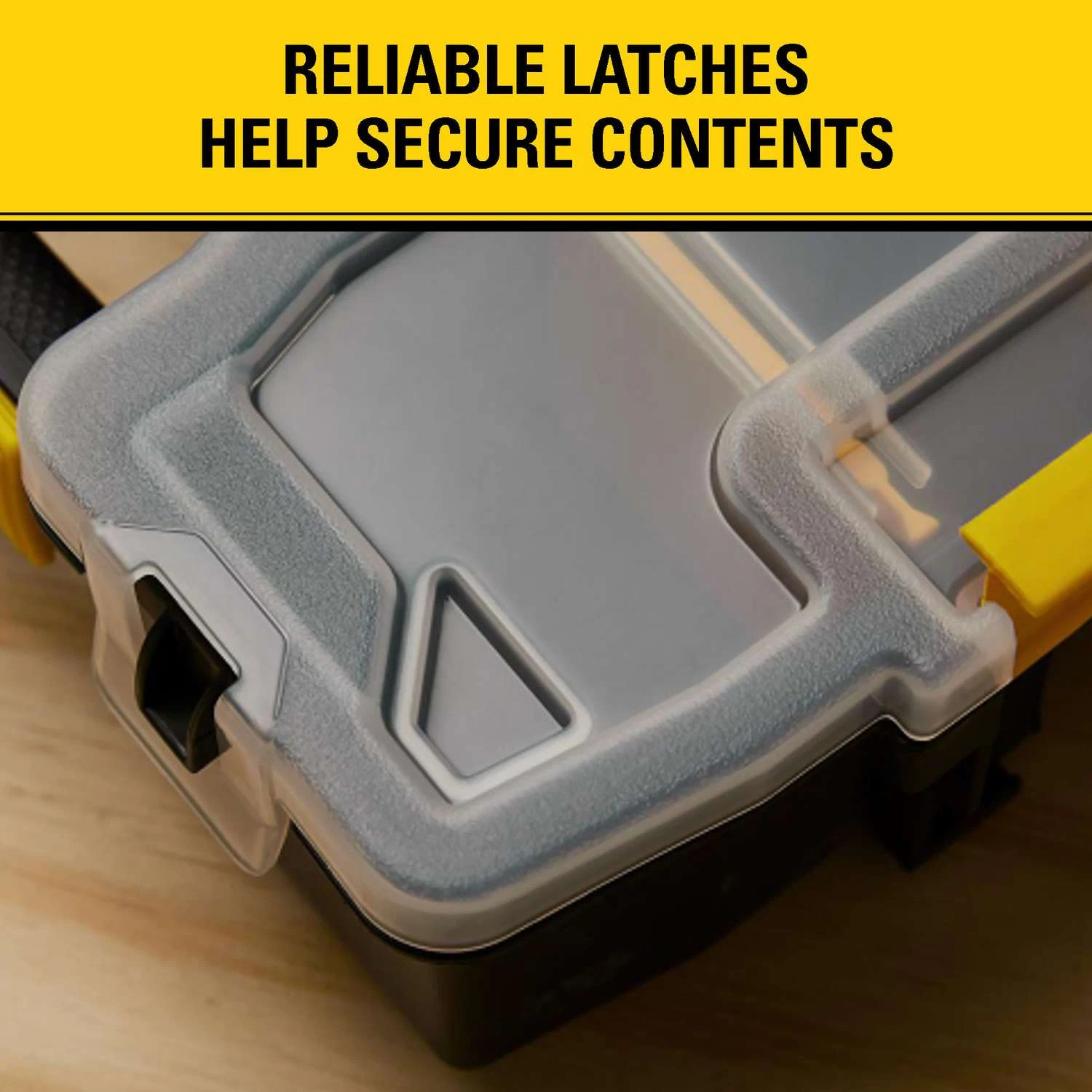 Stanley SortMaster 8.5 In. W X 2.9 In. H Storage Organizer Plastic 8 Compartments Black/Yellow 8 Stanley SortMaster 8.5 In. W X 2.9 In. H Storage Organizer Plastic 8 Compartments Black/Yellow - Image 6