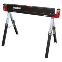 Steelman 32 In. H X 42 In. W X 24.25 In. D Adjustable Folding Sawhorse 1300 Lb. Cap. 1 Pc