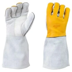Bear Knuckles 12 In. Insulated Cowhide MIG/Stick Welding Gloves White/Yellow M 1 Pk