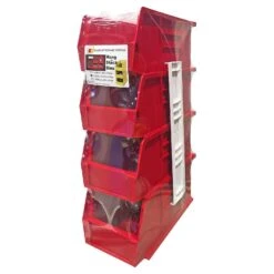 Quantum Storage 5-1/2 In. W X 11 In. H Stack And Hang Bin Polypropylene 4 Pk Red