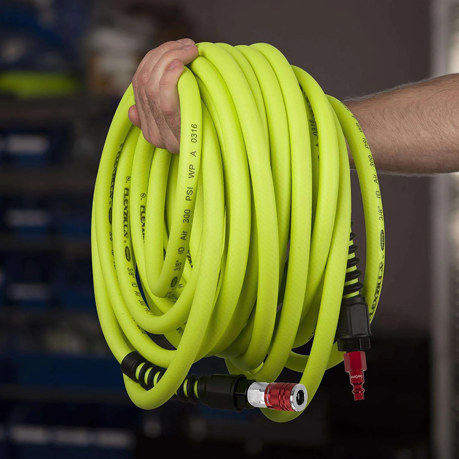 Flexzilla Pro 50 Ft. L X 3/8 In. D Hybrid Polymer Air Hose Kit 300 Psi Zilla Green 6 Flexzilla Pro 50 Ft. L X 3/8 In. D Hybrid Polymer Air Hose Kit 300 Psi Zilla Green - Image 4