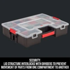 Craftsman 14.8 In. W X 2.71 In. H X 11.5 In. D Storage Organizer Plastic 14 Compartments Black/Red -Stanleys Shop bc374fa3 1f1e 4994 a7c8 4d31e96abe01