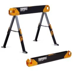 ToughBuilt 32.09 In. H X 42.40 In. W X 27.36 In. D Adjustable Folding Sawhorse 1300 Lb. Cap. 1 Pc -Stanleys Shop c503f64c 3371 4dc1 b40d b78e0b388788
