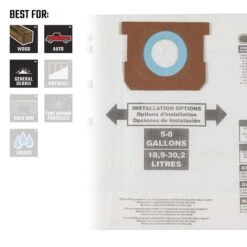 Craftsman 1 In. L X 10 In. W Wet/Dry Vac Filter Bag 5-8 Gal 3 Pc -Stanleys Shop c67dd941 1708 4608 9528 9adcf9f13e47