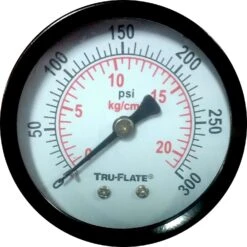 Tru-Flate Polycarbonate Air Line Gauge 1/4 In. NPT 300 Psi 1 Pc