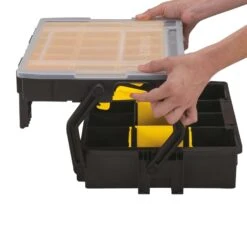 Stanley Sortmaster 15.75 In. Multi Level Organizer With Clear Lid Black/Yellow -Stanleys Shop d86f57df 8244 437b bd3e 994d7ee201da