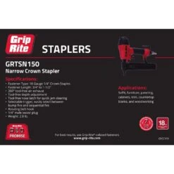 Grip-Rite 18 Ga. 1/4 In. Finish Stapler -Stanleys Shop e52ca186 9709 4f15 84f6 ce0c89ceb154