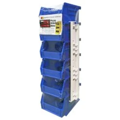 Quantum Storage 4-1/8 In. W X 5-1/2 In. H Stack And Hang Bin Polypropylene 6 Pk Blue