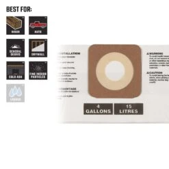 Craftsman 10.6 In. L X 4.1 In. W Wet/Dry Vac Dust Bag 4 Gal 2 Pc -Stanleys Shop f523404f fa4c 454c bc64 67448676a502