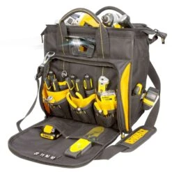 DeWalt Technician's 10.25 In. W X 9 In. H Polyester Lighted Tool Bag 41 Pocket Black/Yellow 1 Pc