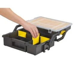 Stanley Sortmaster 15.75 In. Multi Level Organizer With Clear Lid Black/Yellow -Stanleys Shop fe525a38 1b5d 4e69 9355 1b050138180e